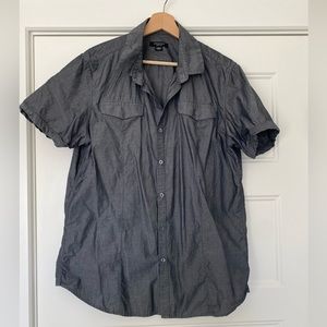 Structure Slim Fit Men’s Dark Gray Button Down Dress Shirt